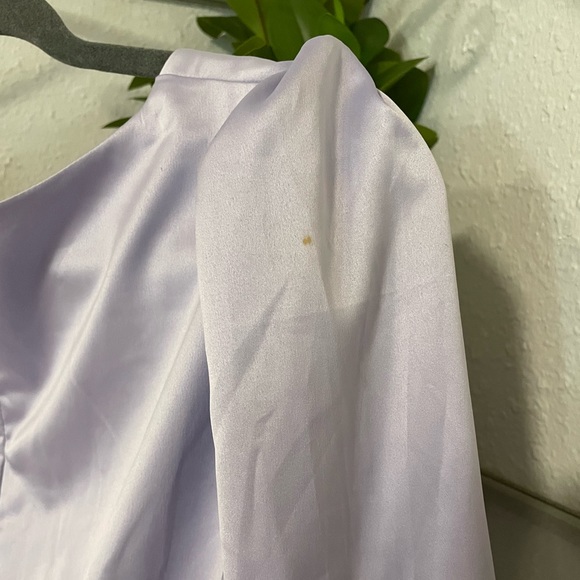 NWT FN All Night Longer Satin Mini Dress in Lilac - Picture 9 of 11